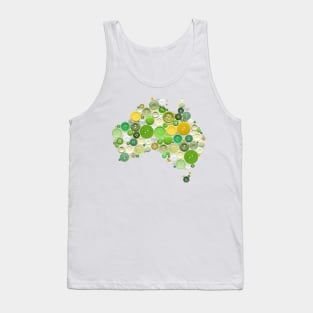 aussie buttons green and gold Tank Top